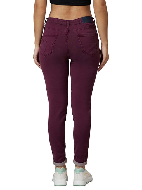 Being Human Plum Skinny Fit Mid Rise Jeans