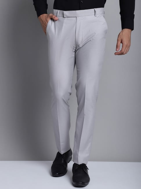 Grey Dart Pleat Tapered Trousers | New Look