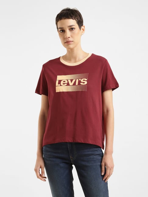 levi's maroon t shirt