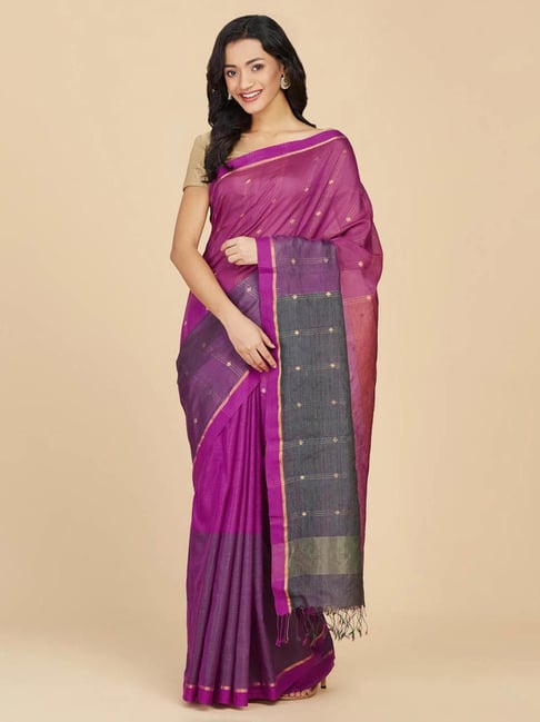 Buy Fabindia Solid/Plain Handloom Tussar Silk Pink Sarees Online @ Best  Price In India | Flipkart.com