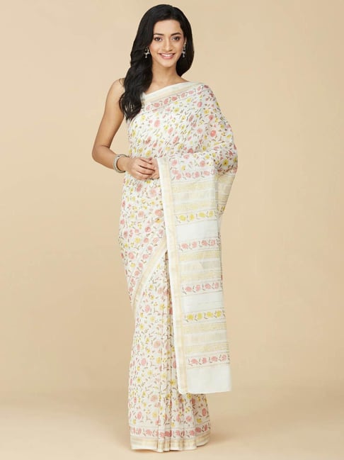 Buy Fabindia Printed Bollywood Cotton Silk Grey Sarees Online @ Best Price  In India | Flipkart.com