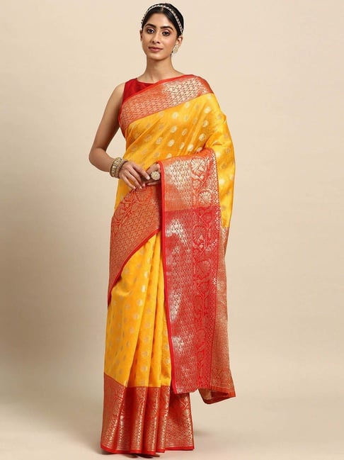 Yellow Balaton Soft Silk Saree with Red Border - Monastoor- Indian ethnical  dress collections with more than 1500+ fashionable indian traditional  dresses and ethnical jewelleries.