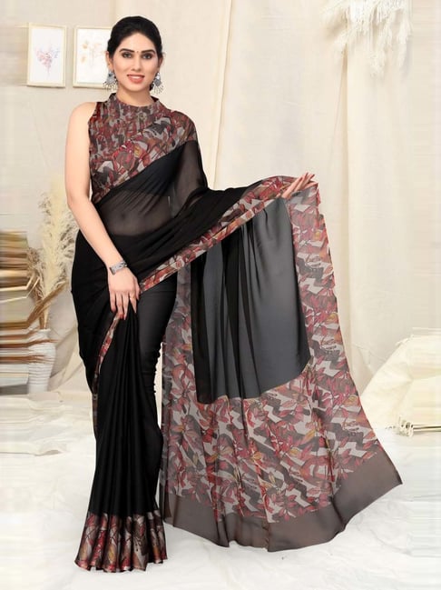 Buy Black Saree with a Heavy Blouse by PUNIT BALANA at Ogaan Online  Shopping Site