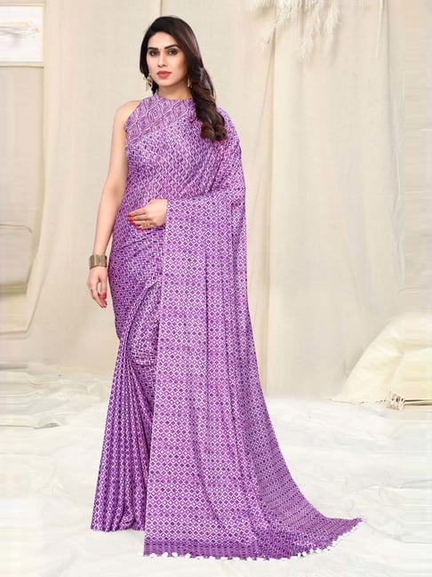 Embroidered Lavender Purple Fancy Georgette Saree SARV163017