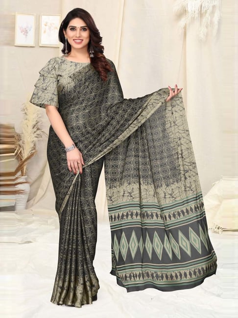 Black Digital Printed Saree In Georgette Latest 5571SR04