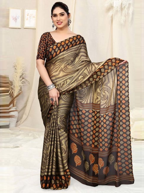 Buy Krishara creation Cotton saree(Brown color saree) at Amazon.in