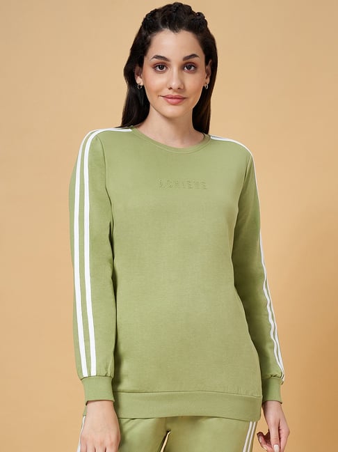 Ajile by Pantaloons Olive Green Cotton Printed Sports Sweatshirt-picture-23
