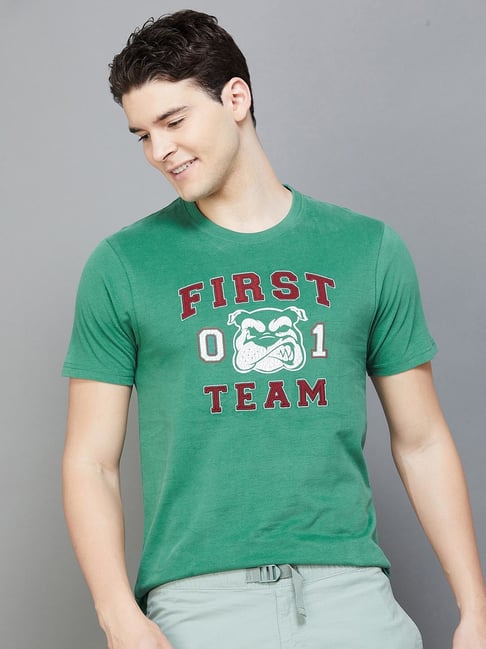 Buy Fame Forever by Lifestyle Green Graphic Print Crew T-Shirt for