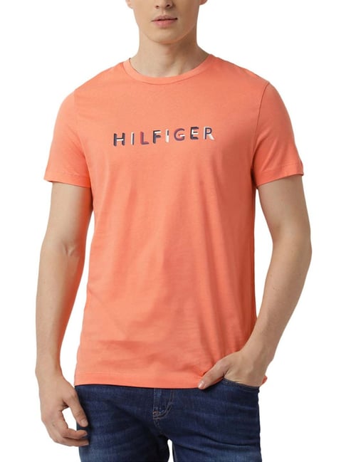 Buy Tommy Hilfiger Peach Dusk Slim Fit Polo T-Shirt for Men Online