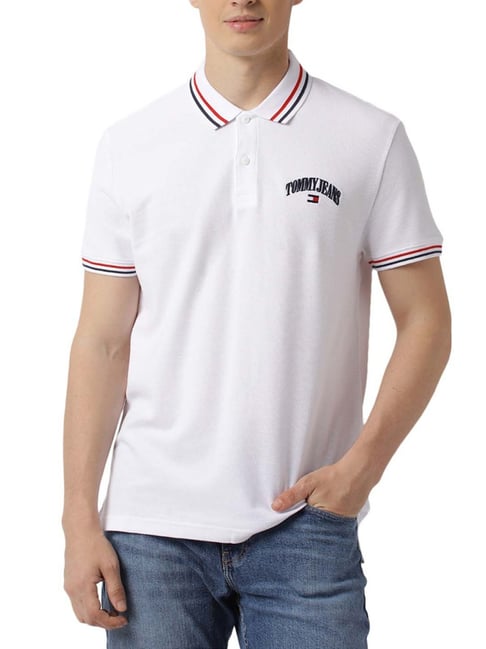 Tommy hilfiger discount white polo shirt