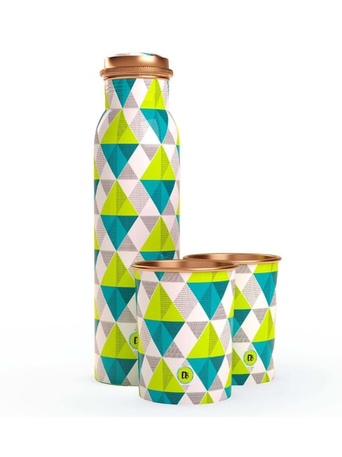Everything Beautiful Green Copper Water Bottle & Glass Set
