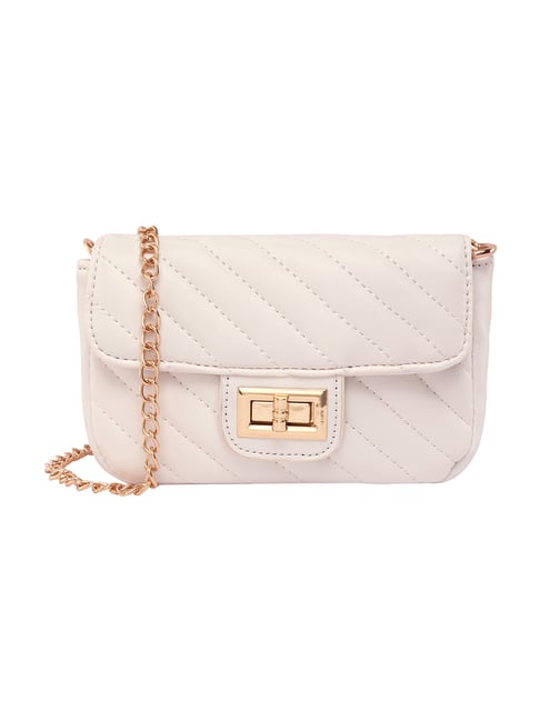 Lino Perros White Quilted Medium Cross Body Bag