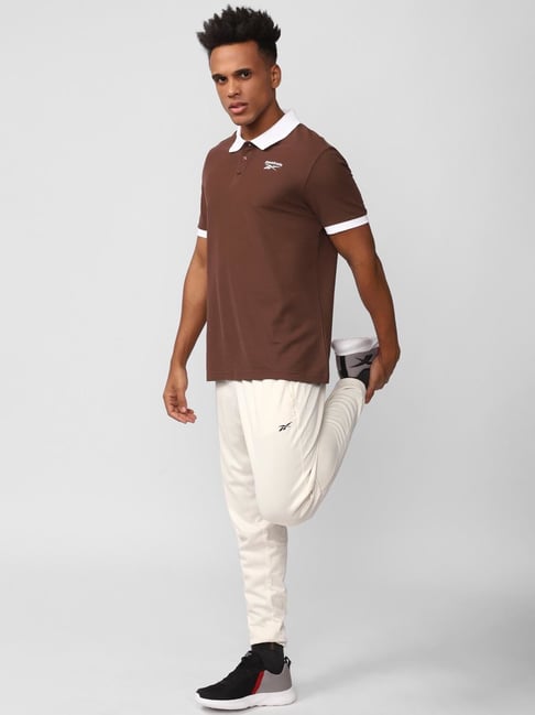 Reebok Brown Regular Fit Printed Polo T-Shirt