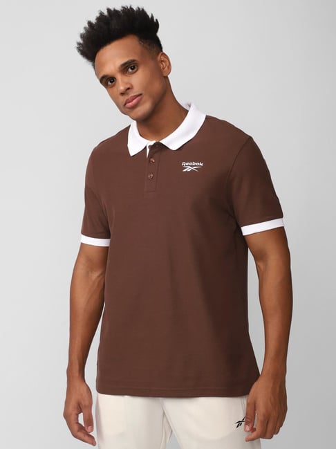 Reebok polo on sale shirts brown