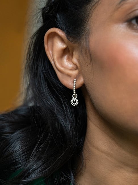 Earrings circle cross zircons rubies 925 silver Agios | online sales on  HOLYART.com
