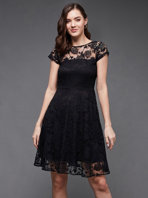 Flirty Black Lace Dress - Loverly Grey