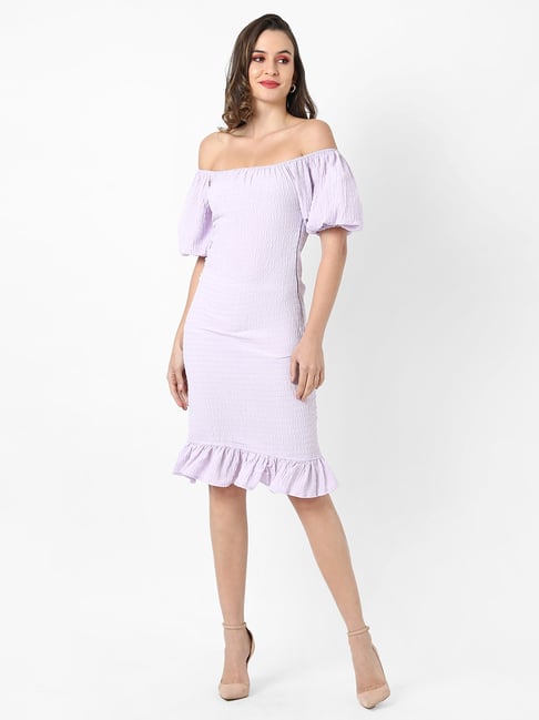 Campus Sutra Lavender Polyester Regular Fit Bodycon Dress-picture-42