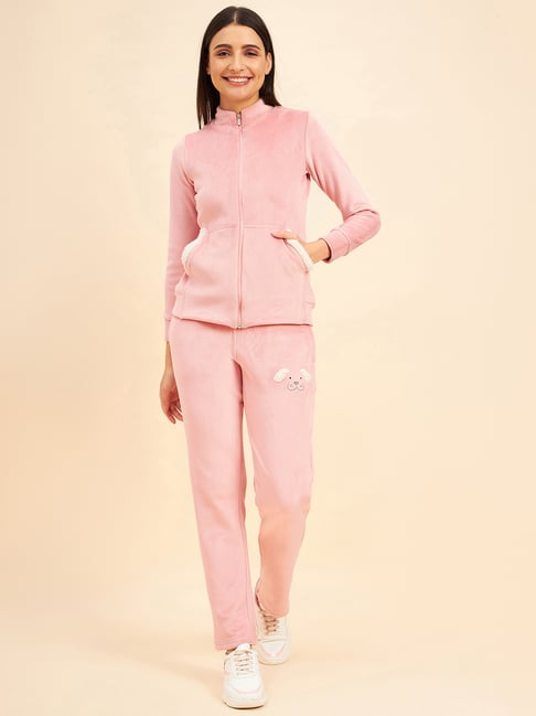 Sweet Dreams Pink Mock Collar Track Suit-picture-46