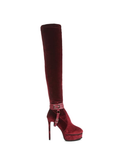 Rag Co Women's Burgundy Stiletto Booties