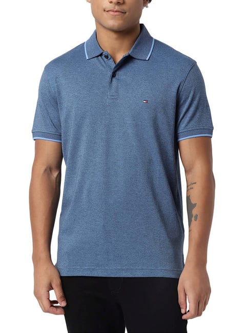 Tommy Hilfiger Desert Sky Iconic Blue Slim Fit Polo T-Shirt