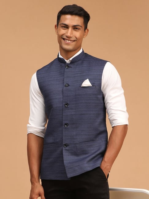 Nehru Jacket Dark Blue B30195 in Jaipur at best price by Arihant Creations  - Justdial