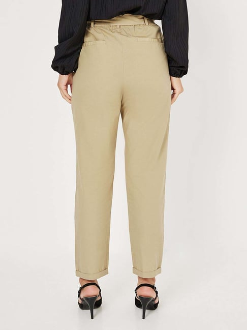 Buy Ted Baker Women Beige High-Waist Pleated Trousers for Women Online |  The Collective