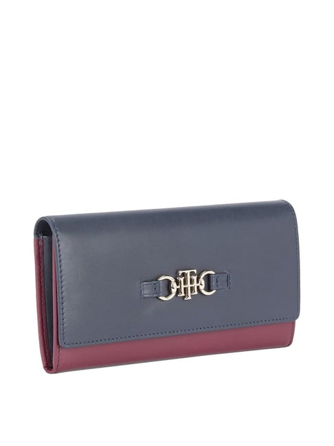 Tommy Hilfiger Beatrice Wine Navy Solid Wallet for Women