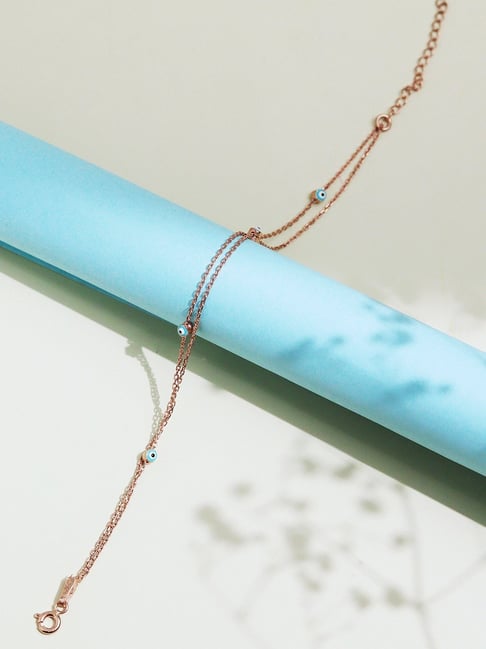 Curio Cottage 925 Silver Rose Gold-Plated Mesmerizing Gaze Bracelet-picture-29