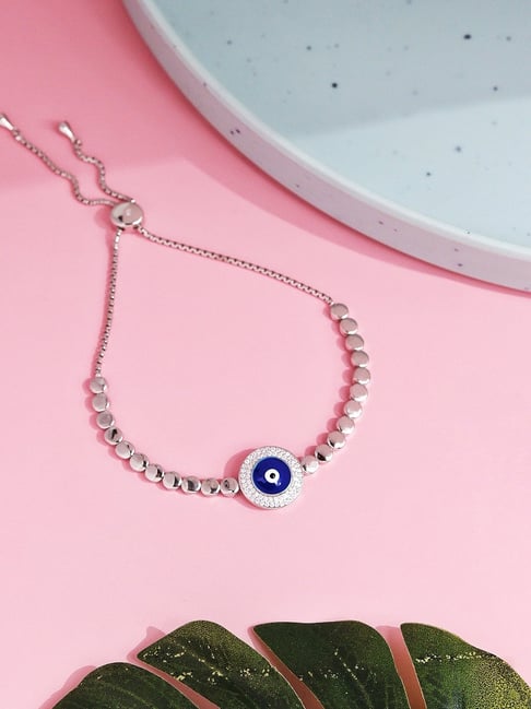 Curio Cottage 925 Silver-Plated Serenity Evil Eye Bracelet-picture-13