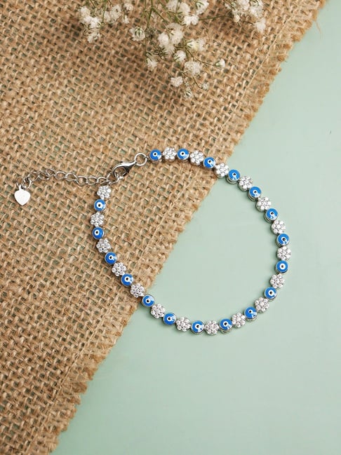 Curio Cottage 925 Silver Enchanting Blossom Zirconia Pure Evil Eye Bracelet-picture-16