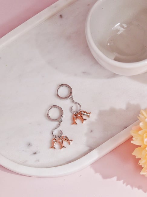 Curio Cottage 925 Silver Shoaling Of Fish Charms Drop Earrings for Women-picture-36