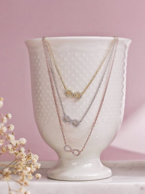 Buy Curio Cottage 925 Silver Layers Of Infinity Neckace Online At