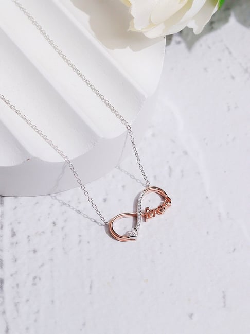 Curio Cottage 925 Silver Rose Gold Plated Hope Pendant Necklace-picture-21