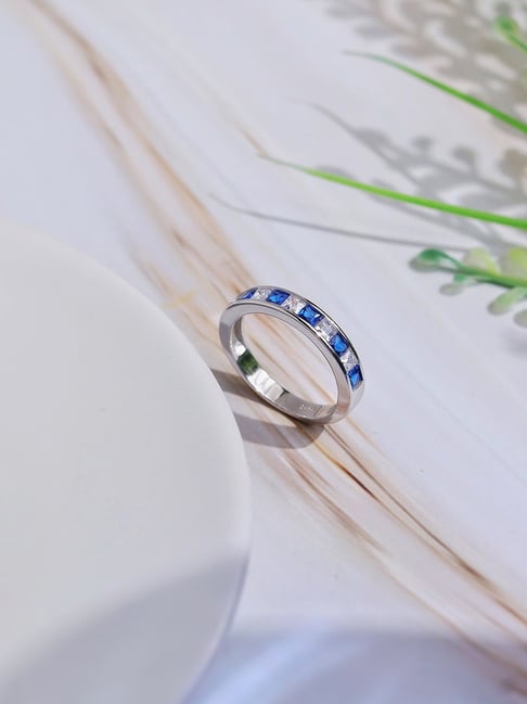 Curio Cottage 925 Silver Blue Roman Crystal Ring