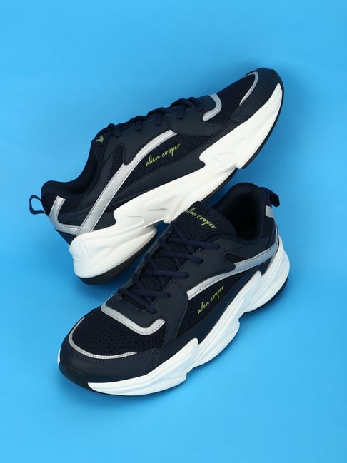 Allen cooper Men's Navy Running Shoes