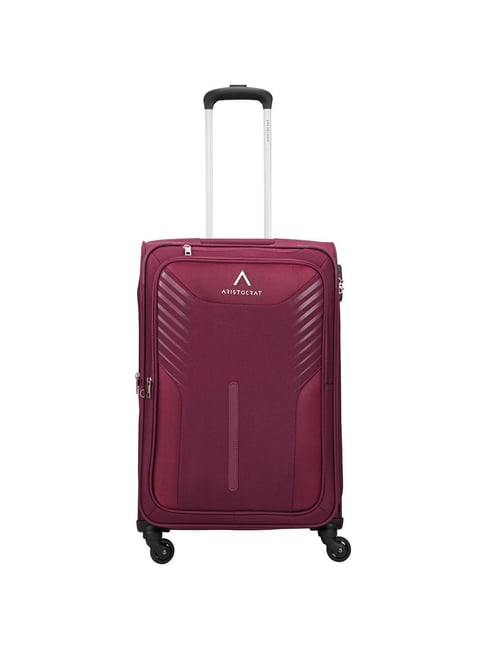 Aristocrat Maroon Solid Soft Medium Trolley Bag - 28 cm-picture-42