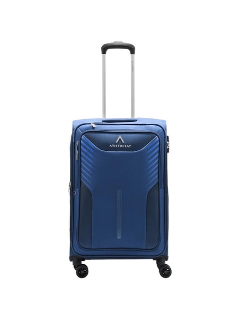 Buy Aristocrat Dark Blue Solid Soft Medium Trolley Bag 28 cm Online At Best Price Tata CLiQ