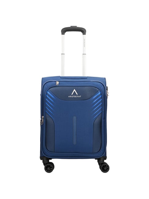 Buy Aristocrat Dark Blue Solid Soft Cabin Trolley Bag 25 cm Online At Best Price Tata CLiQ