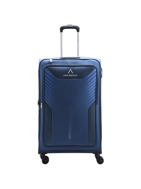 Buy Aristocrat Dark Blue Solid Soft Large Trolley Bag 32 cm Online At Best Price Tata CLiQ