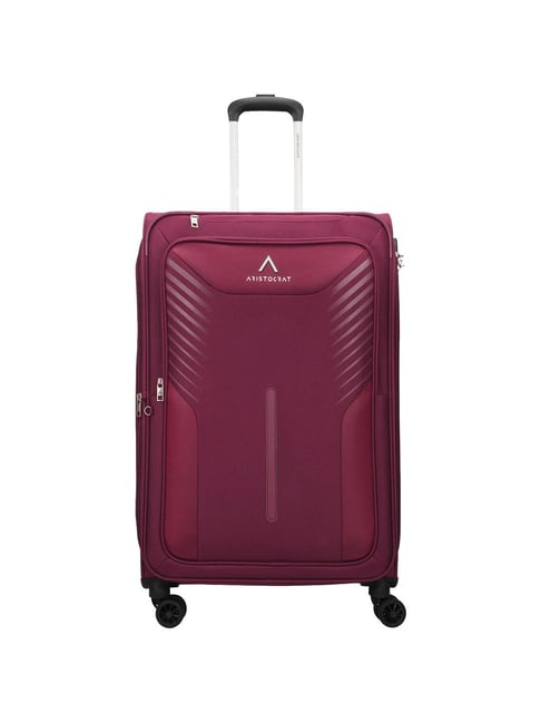 Buy Aristocrat Maroon Solid Soft Large Trolley Bag 32 cm Online