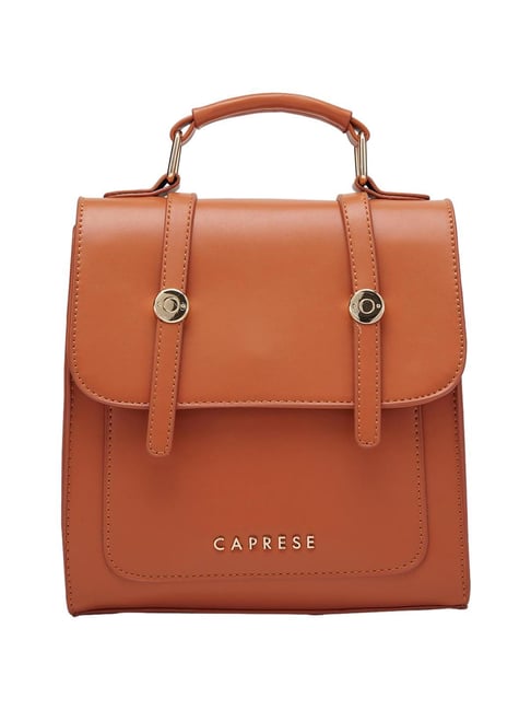 Buy Caprese Inessa Terracotta Solid Small Backpack Online At Best