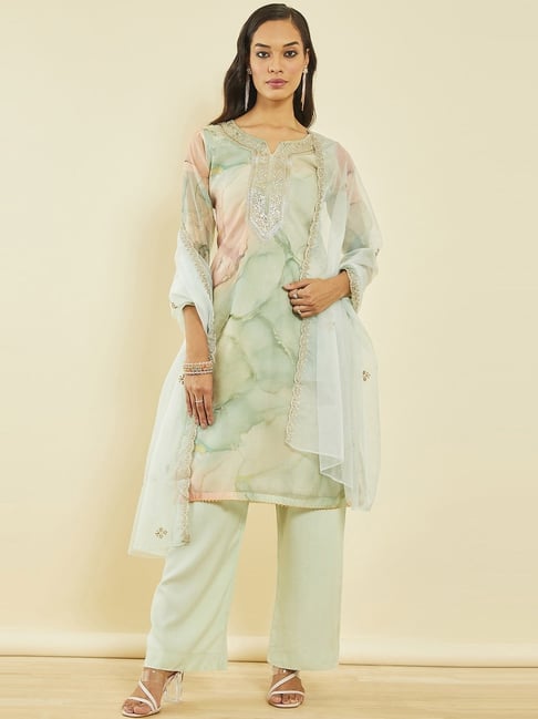 Buy Green Dress Material for Women by ZEEPKART Online | Ajio.com