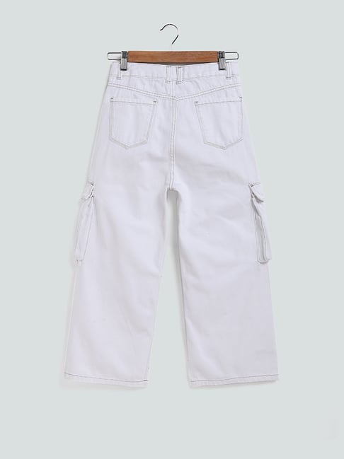 Bright White White Denim Cropped Jeans | GANNI US