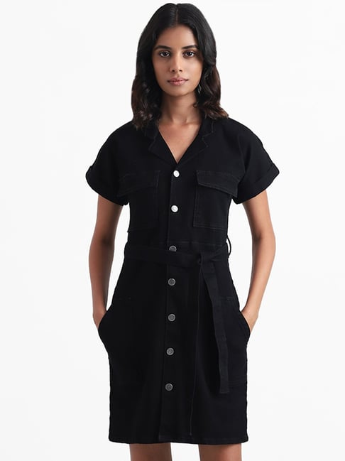 Buy Denim Shirt Dress with Buttoned-Flap Pockets Online at Best Prices in  India - JioMart.