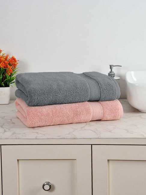Pink and gray bathroom towels hotsell