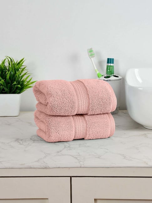 Buy AVI Living Blush Pink 100 Cotton 550 GSM Hand Towels at Best