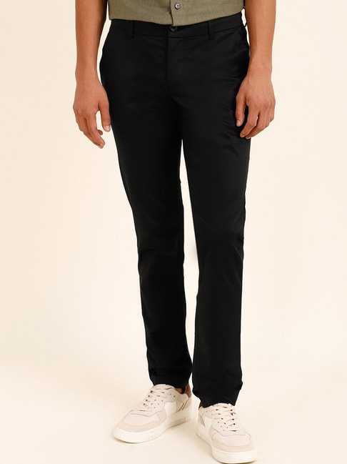 Nologo Black Solid Chino Trouser | NLTVT-1010 | Cilory.com