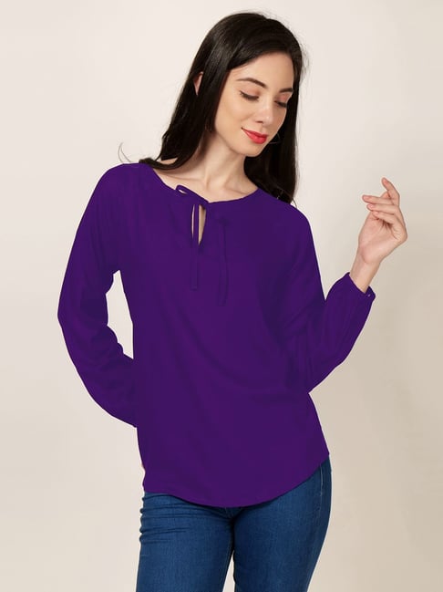 Purple Chinese Collar Full Sleeve Solid Linen Cotton Shirt in Bangalore at  best price by Urban Poche - Justdial