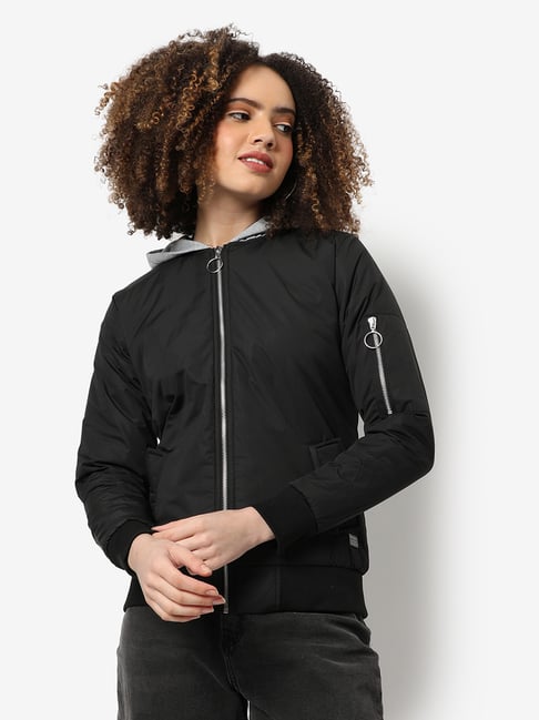 Campus sutra 2025 black bomber jacket