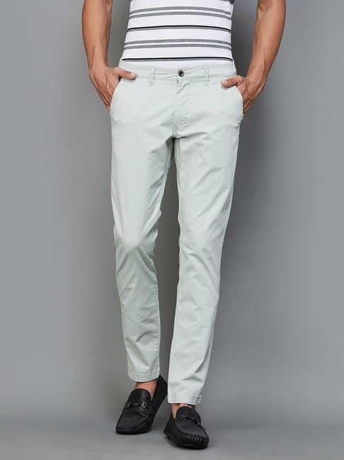 Simon Jersey | Men's Flat Front Straight Leg Trousers, Grey | Simon Jersey